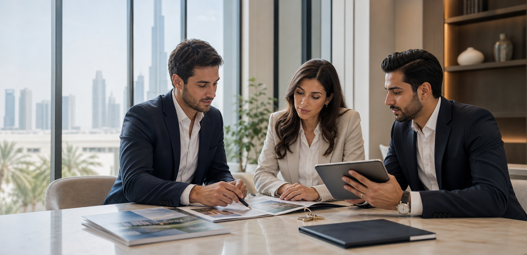 Emirates Properties team reviewing property details
